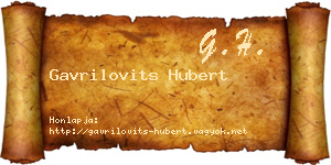 Gavrilovits Hubert névjegykártya